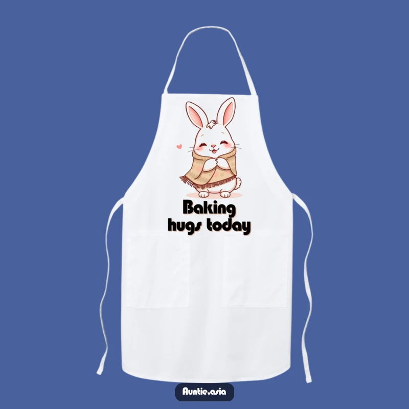 Funny Rabbit Hug Apron: Happy Hare's Comforting Embrace, a Cozy Kitchen Must-Have