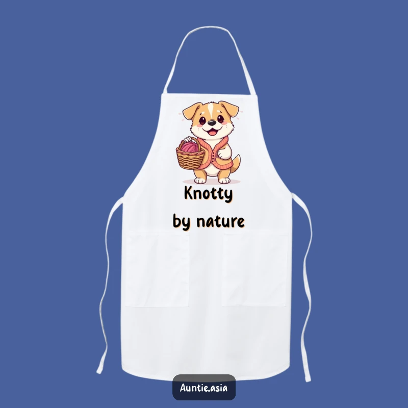Funny Dog Knitter Apron: Playful Pooch's Yarn Supplies, a Crafter's Dream