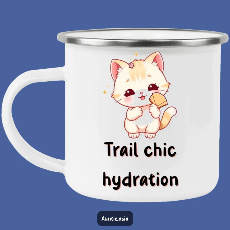 Playful Cat's Glam Camp Mug: Sip in Style Under the Stars