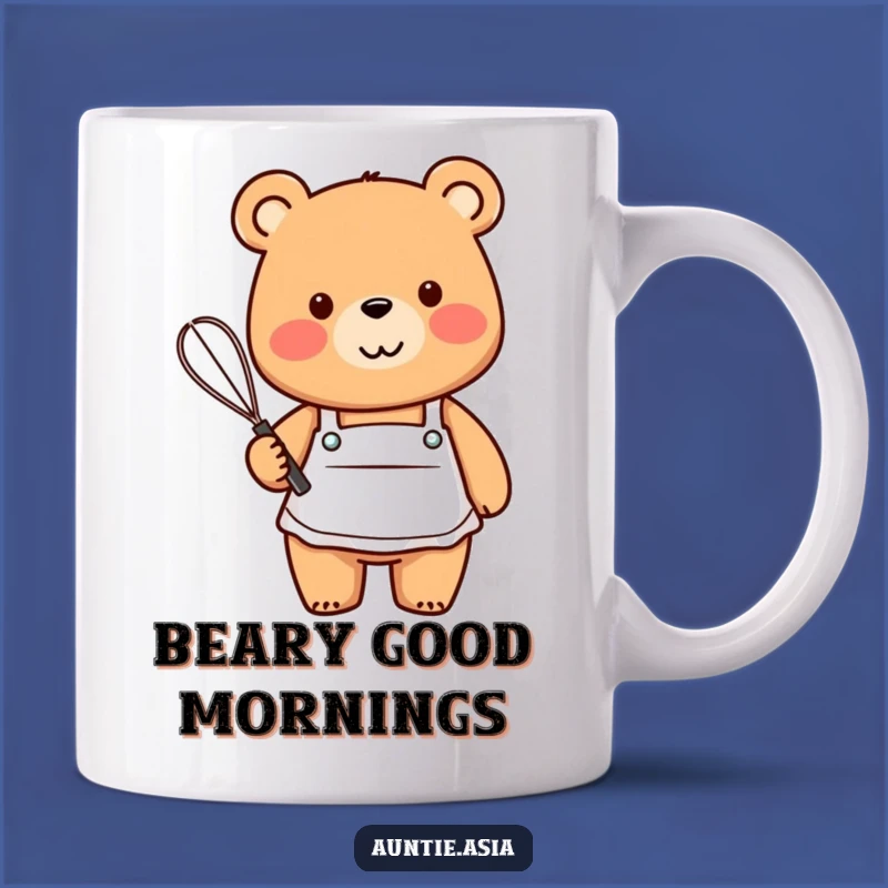 Funny Bear Baker Mug: Friendly Chef's Whisking Smile, a Perfect Gift