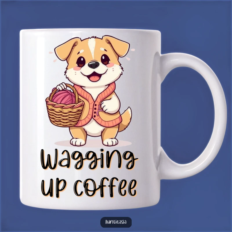 Funny Dog Knitter Mug: Playful Pooch's Yarn Basket, a Perfect Funny Gift