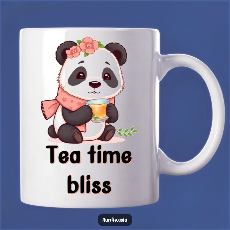 Funny Panda Tea Lover Mug: Curious Bear's Floral Scarf Sip, a Perfect Gift