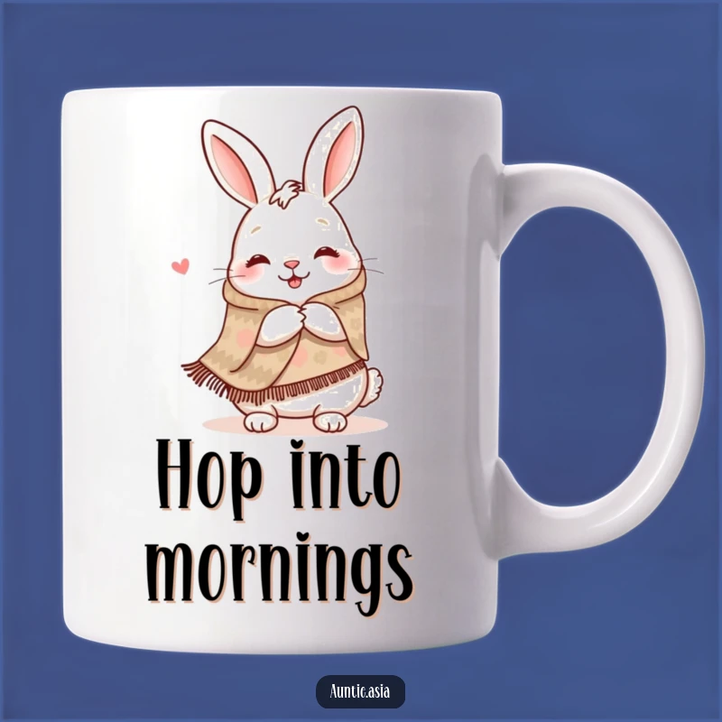 Funny Rabbit Hug Mug: Happy Hare's Shawl Comfort, a Perfect Gift