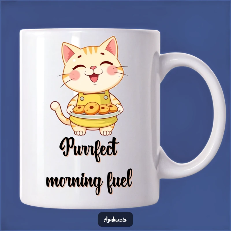 Funny Cat Baker Mug: Cheerful Kitty's Cookie Offer, a Perfect Funny Gift