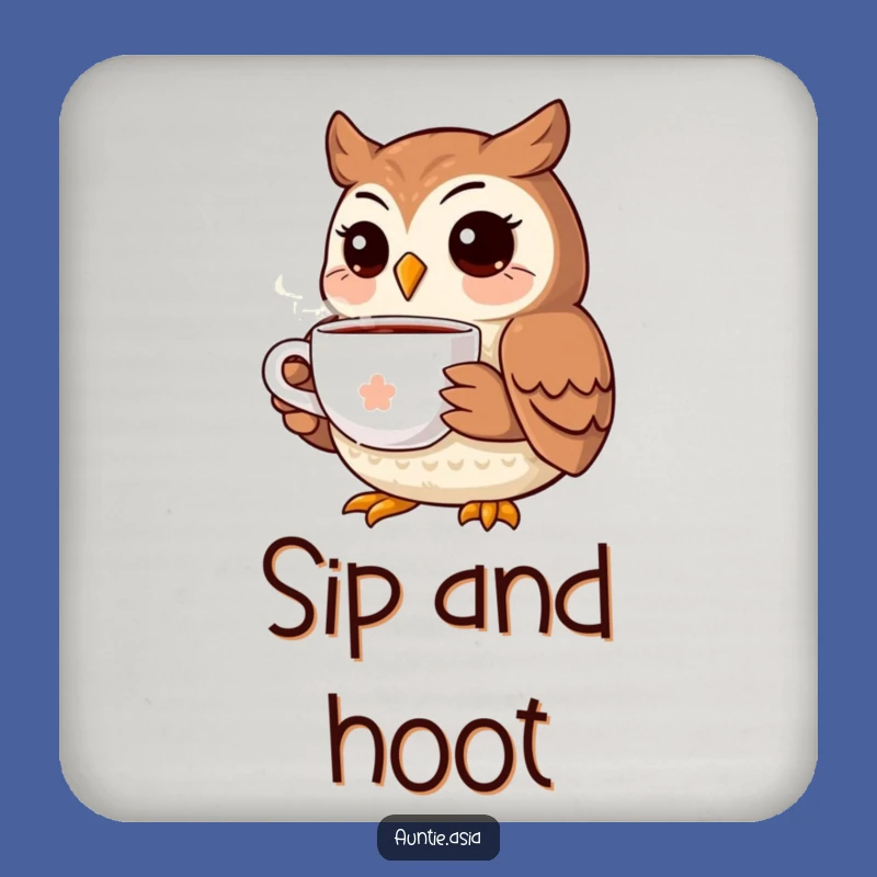 Funny Owl's Tea Break Coaster: Protect Surfaces with Humor