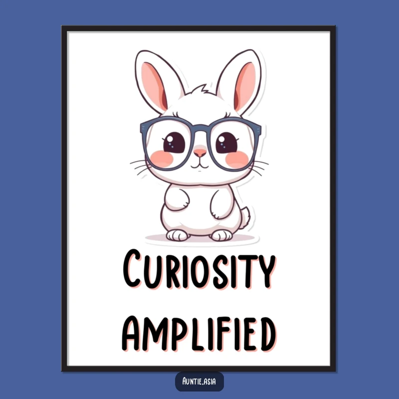 Funny Rabbit's Wonder Poster: Bring Curiosity to Your Decor