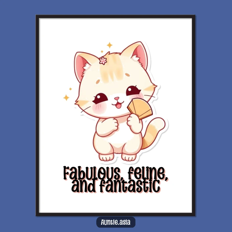 Free Printable Wall Art: Diva Cat Glamour - Funny Downloadable Decor Gift