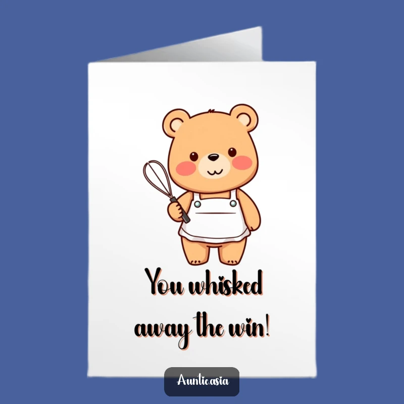Free Printable Bear Congratulations Card: Baker Whisk Downloadable Success Gift