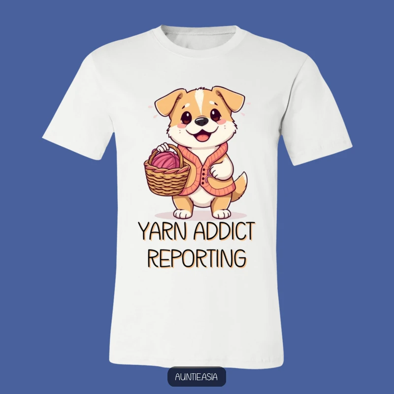 Funny Dog Knitter T-Shirt: Playful Pup's Yarn Art, a Hilarious Gift