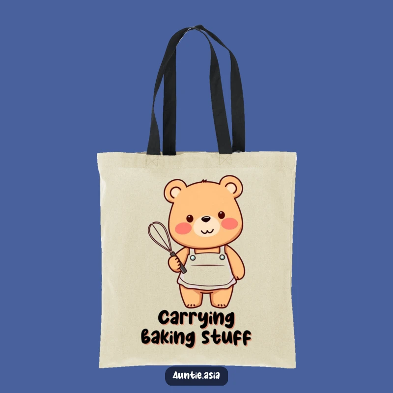 Funny Bear Baker Tote Bag: Carry Your Baking Gear with a Friendly Bear