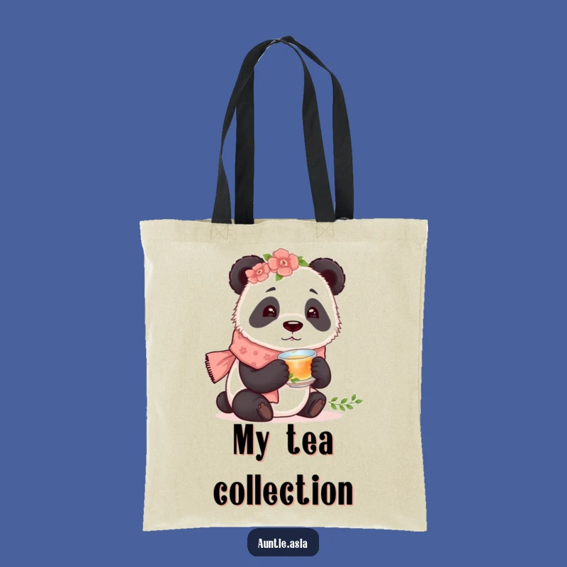 Funny Panda Tea Tote Bag: Carry Your Essentials with a Curious Bear